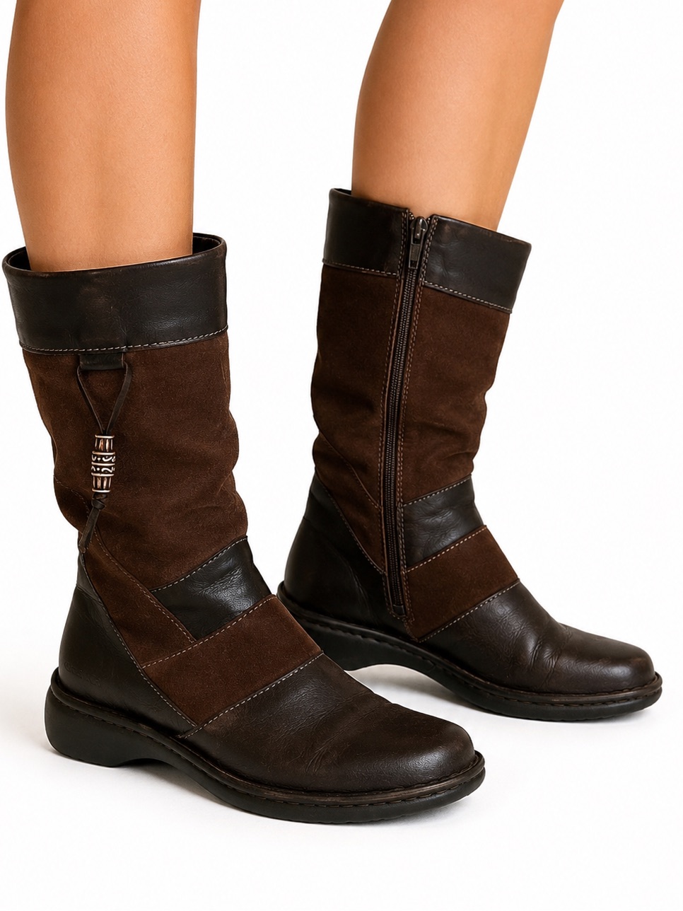Josef Seibel Womens 36 Us 5.5 Calf Leather Boots Slip On Brown Side Tassel